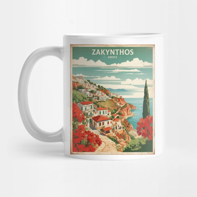 Zakunthos Greece Tourism Vintage Poster by TravelersGems